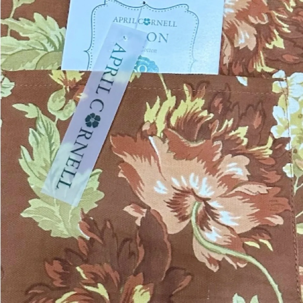 NEW April Cornell FALL FLORAL Design Chef’s Apron with Front Pocket
